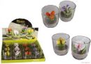 KERZE IM GLAS BLUME SORT - 144131OR  7CM