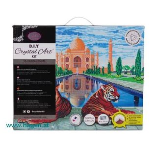 Bastelset Wandbild Taj Mahal Tigers - CRYSTAL ART