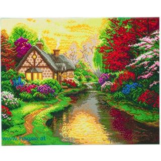 Bastelset Wandbild Ein ruhiger Abend - CRYSTAL ART
