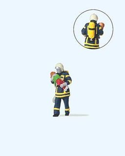 PREISER 28251 - FEUERWEHRMANN, KIND RETTE