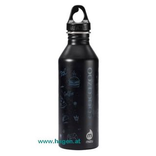Trinkflasche Edelstahl schwarz/blau 750ml