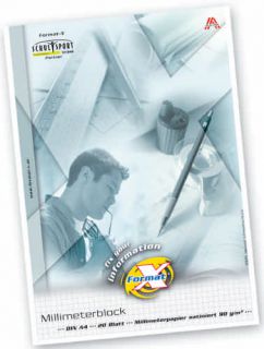 MILLIMETERPAPIERBLOCK ROT - FORMAT-X 036710014 A3 20B