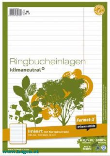 Ringbucheinlage A4 100BL liniert m. KR