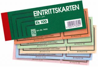 Eintrittskartenblock 100BL bla - FORMAT EK100/7622/1-100/1