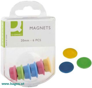 Magnet 20mm 6ST sortiert - Q-CONNECT