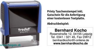 Printy Gehusefarbe blau - TRODAT 4912 GUTSCHEIN 1-5 Zeilen