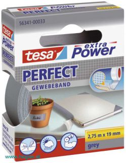 Gewebeband Perfect grau - TESA  19mm 2,75M