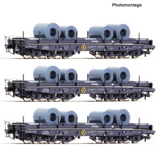 ROCO 76002 - 3ER SET SCHWERLASTWAG. DB