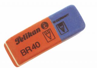 Radierer Gummi rot/blau - PELIKAN  BR40