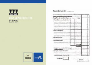 ALPINA 102 - Kassaberichtbuch A4 1-Fac