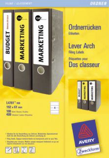 ZWECKFORM L4761-100 selbs - Ordnerrckenschild  wei