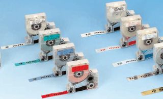 Schriftband D1 45015 wei/rot - DYMO 12mm 7m