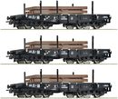ROCO 6600016 - 3ER SET SCHWERLASTWAG. NS