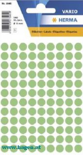 HAFTETIKETTEN D8MM GRN - HERMA 1845-KL.-PC
