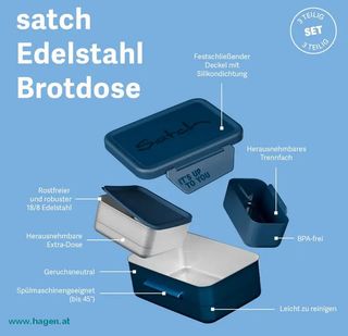 satch Edelstahl Lunchbox Nordic Light Blue