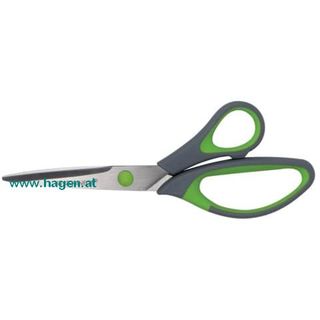 Schere 20cm Spitz grau/grün