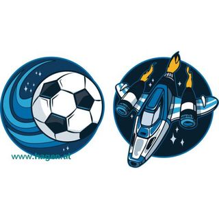 Patches Spaceball und Spaceship darkblue
