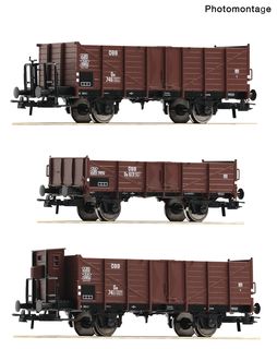ROCO 6600250 - 3ER SET OFFENE GUTERWAGEN