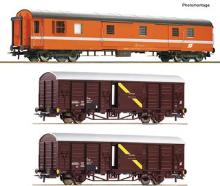 ROCO 6600294 - 3ER SET POSTWAGEN OBB