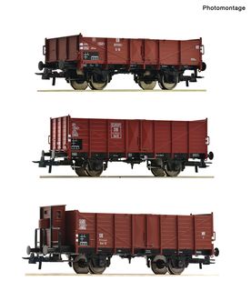 ROCO 6600303 - 3ER SET OFFENE GUTERWAGEN