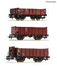 ROCO 6600303 - 3ER SET OFFENE GUTERWAGEN