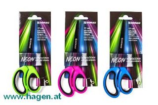 Schere 17cm NEON Softgriffe sortiert