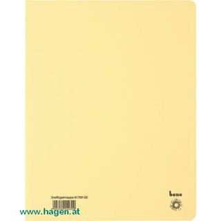 Dreifl�gelmappe Karton A4 gelb - BENE 817 00   KARTON