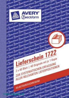 Lieferscheinbuch A6h 2x40BL - ZWECKFORM 1722 selbstd.