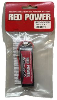 RED POWER LIPO AKKU - 900 MAH / 7,4 VOLT