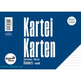 Karteikarte A5quer 100ST liniert wei