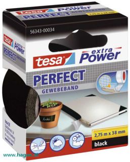 Gewebeband Perfect schwarz - TESA 38mm 2,75M