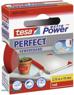 Gewebeband Perfect rot - TESA  19mm 2,75M