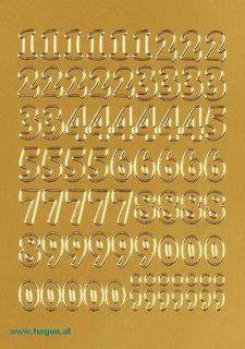 Zahlenetiketten 0-9 gold - HERMA 4184