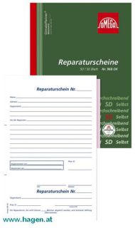 Reparaturscheinbuch A5h 2x50Bl - OMEGA 968OK selbstd.