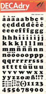 ABREIBEBUCHSTABEN/ZAHLEN - DECADRY 78/9MM SCHWARZ