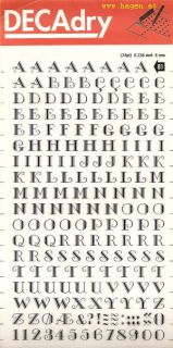 ABREIBEBUCHSTABEN/ZAHLEN - DECADRY 81 / 6MM SCHWARZ