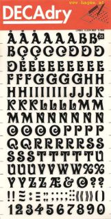 ABREIBEBUCHSTABEN/ZAHLEN - DECADRY 35 / 9MM SCHWARZ