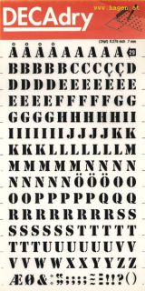 ABREIBEBUCHSTABEN/ZAHLEN - DECADRY 29 / 7MM SCHWARZ