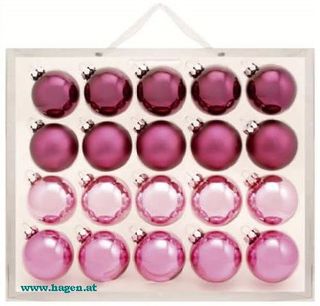 BAUMBEH. KUGEL 20ST BORDO - 25113 GLAS D6CM