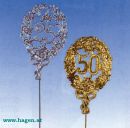 JUBILUMSZAHL  GOLD  60 - DEKORATIV 60/D9CM