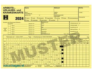 ARBEITS-URLAUBS-U.KRANKEN - 2024 GELB