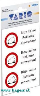 Hinweisetiketten 84x120 wei - HHERMA  k.Reklame