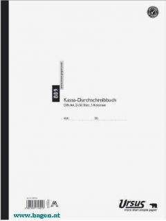 Kassabuch A4h 2x50BL - URSUS 889  5 Kolonnen