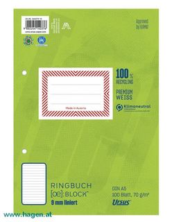 FORMAT-X 044370 10 - RINGBUCHBLOCK  A5 100 BL