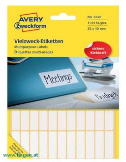 HAFTETIKETTEN 32X10 WEI - ZWECKFORM 3320