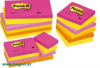 Haftnotizblock zu12Stk. neon - Post-it 653 38x51mm