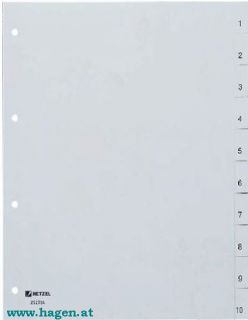 ORDNERREGISTER 1-10 GRAU - HETZEL 25270481