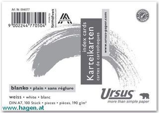 Karteikarte A7q wei� glatt