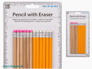 Bleistift mit Radiergummi - zu 12Stk.