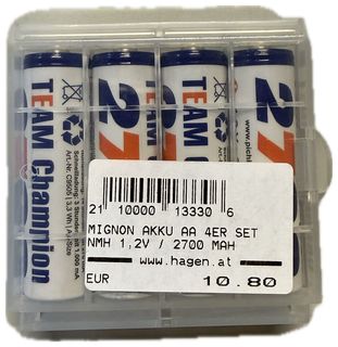 MIGNON AKKU AA 4ER SET - NMH 1,2V / 2700 MAH